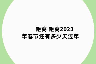 距离 距离2023年春节还有多少天过年